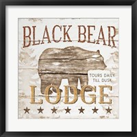 Framed Black Bear Lodge