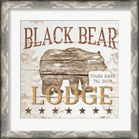Framed 'Black Bear Lodge' border=