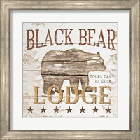 Framed 'Black Bear Lodge' border=