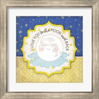 Framed 'I Love You to the Moon & Back' border=