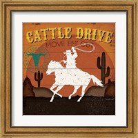 Framed 'Cattle Drive' border=