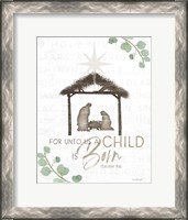 Framed For Unto Us a Child is Born