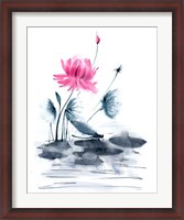 Framed Pink Flower and a Lily Pad