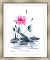 Framed Pink Flower and a Lily Pad
