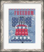 Framed Stars and Stripes Bell Dark