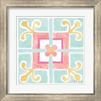 Framed 'Watercolorful XI Turquoise' border=