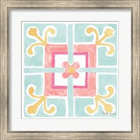 Framed Watercolorful XI Turquoise