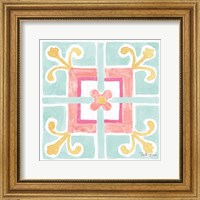 Framed Watercolorful XI Turquoise