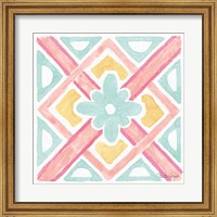 Framed Watercolorful IX Turquoise