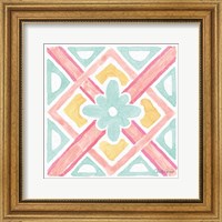 Framed Watercolorful IX Turquoise