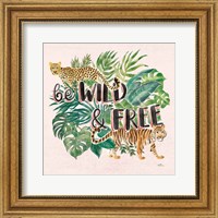 Framed Jungle Vibes VII - Be Wild and Free Pink