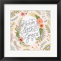 Framed Retro Garden II - Bloom with Grace Pale Blush