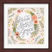 Framed Retro Garden II - Bloom with Grace Pale Blush