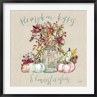 Framed Festive Foliage I Sq Burlap