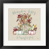 Framed Festive Foliage I Sq Burlap