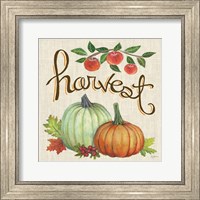 Framed 'Autumn Harvest IV Linen' border=