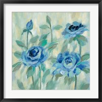 Framed Brushy Blue Flowers II
