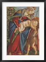 Framed Madonna with Child Embracing the Young St John