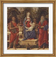 Framed Enthroned Madonna with Child and Saints