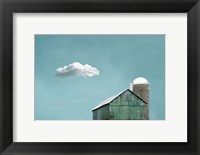 Framed Green Barn and Cloud