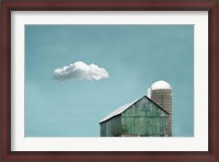 Framed Green Barn and Cloud