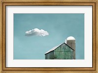 Framed Green Barn and Cloud