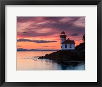 Framed Orange Sunset at Lime Kiln Lighthouse