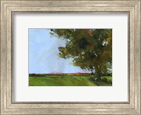 Framed Autumn Oak and Empty Fields