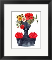 Framed 'Flower Crown Silhouette I' border=