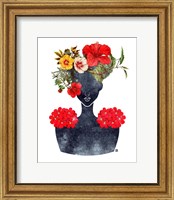 Framed 'Flower Crown Silhouette I' border=