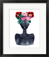 Framed 'Flower Crown Silhouette II' border=
