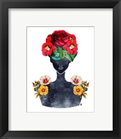 Framed 'Flower Crown Silhouette III' border=