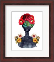 Framed 'Flower Crown Silhouette III' border=