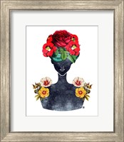 Framed 'Flower Crown Silhouette III' border=