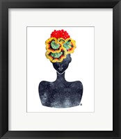 Framed 'Flower Crown Silhouette IV' border=