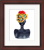 Framed 'Flower Crown Silhouette IV' border=