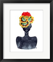 Framed 'Flower Crown Silhouette IV' border=