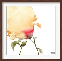 Framed Watercolor Floral Yellow and Red I