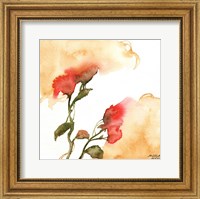 Framed Watercolor Floral Yellow and Red II