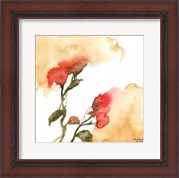 Framed Watercolor Floral Yellow and Red II