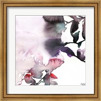 Framed Watercolor Floral Pink Purple Trio I