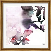 Framed Watercolor Floral Pink Purple Trio I
