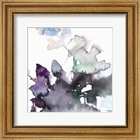 Framed Watercolor Floral Pink Purple Trio III
