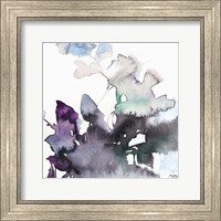 Framed Watercolor Floral Pink Purple Trio III