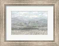 Framed Country Meadow Landscape Neutral