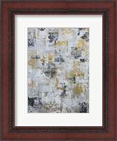 Framed Silver Gray Gold Abstract