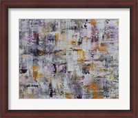 Framed Gold Purple Grey Abstract