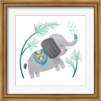 Framed 'Playful Pals -Elephant' border=