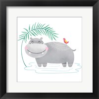 Framed Playful Pals- Hippo