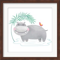 Framed Playful Pals- Hippo